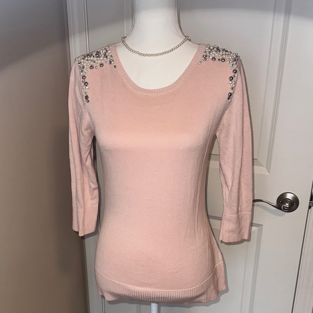 A. Byer Light Pink Embellished Sweater